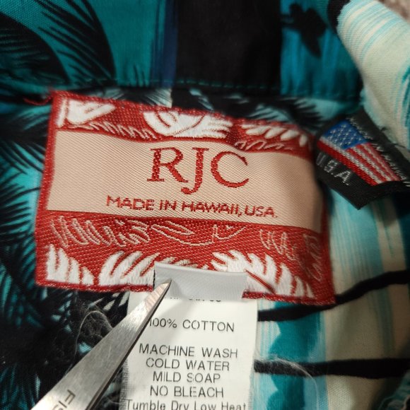 RJC Hawaiian Button Shirt Mens Medium Short Sleeve Pocket Aloha Made in USA - Picture 7 of 10